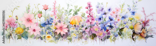 Watercolor Flower Clipart. Realistic Floral Illustrations.  Watercolor floral composition © waichi2013th