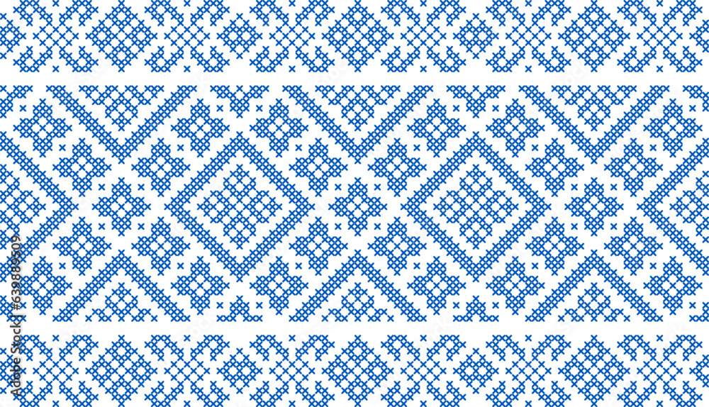 Vector illustration of Ukrainian ornament in ethnic style, identity, vyshyvanka, embroidery for print clothes, websites, banners. Background. Geometric design, border, copy space, frame Vector illustration of Ukrainian ornament in ethnic style, identity, vyshyvanka, embroidery for print clothes, websites, banners. Background. Geometric design, border, copy space, frame