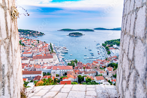 Hvar city panorama from the Spanish Fortress