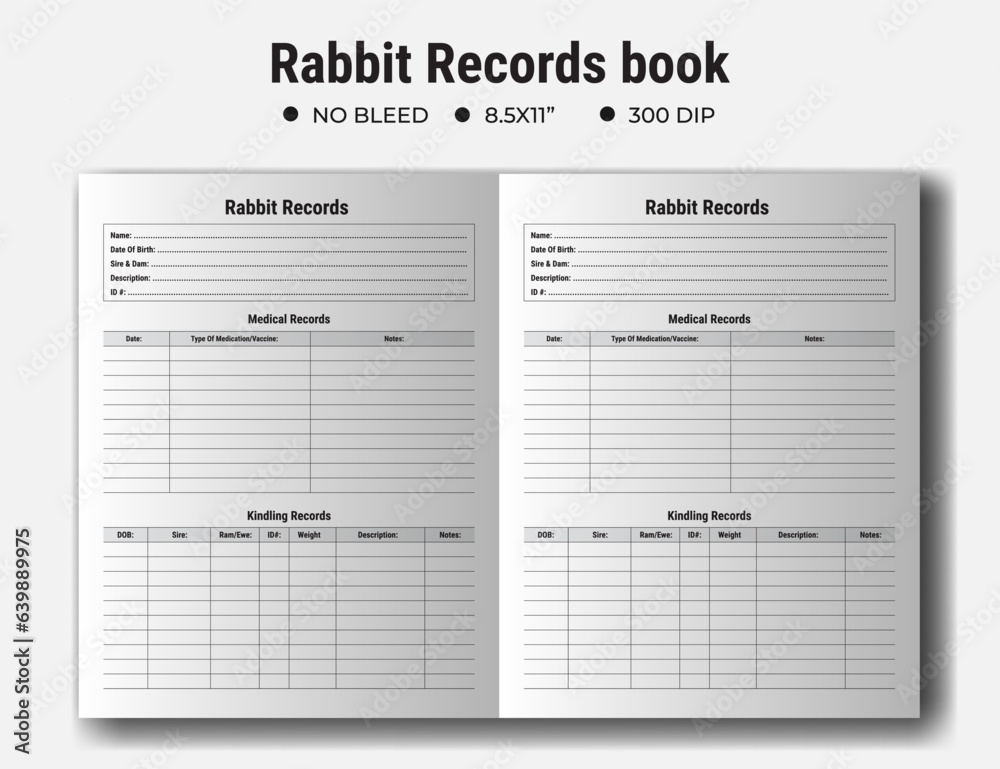 Rabbit Records Book Or Note Book Kdp Interior Rabbit Records Book Or Note Book Kdp Interior