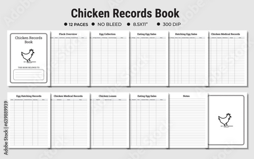 Chicken Records Book, Chicken Maintenance Journal Or Logbook