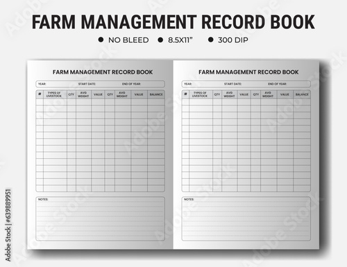 Farm Management Record Keeping Template, Kdp Interior