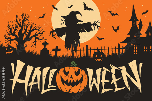 Halloween holiday eve colorful poster
