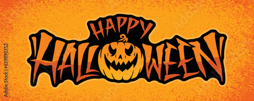 Happy Halloween lettering colorful sticker