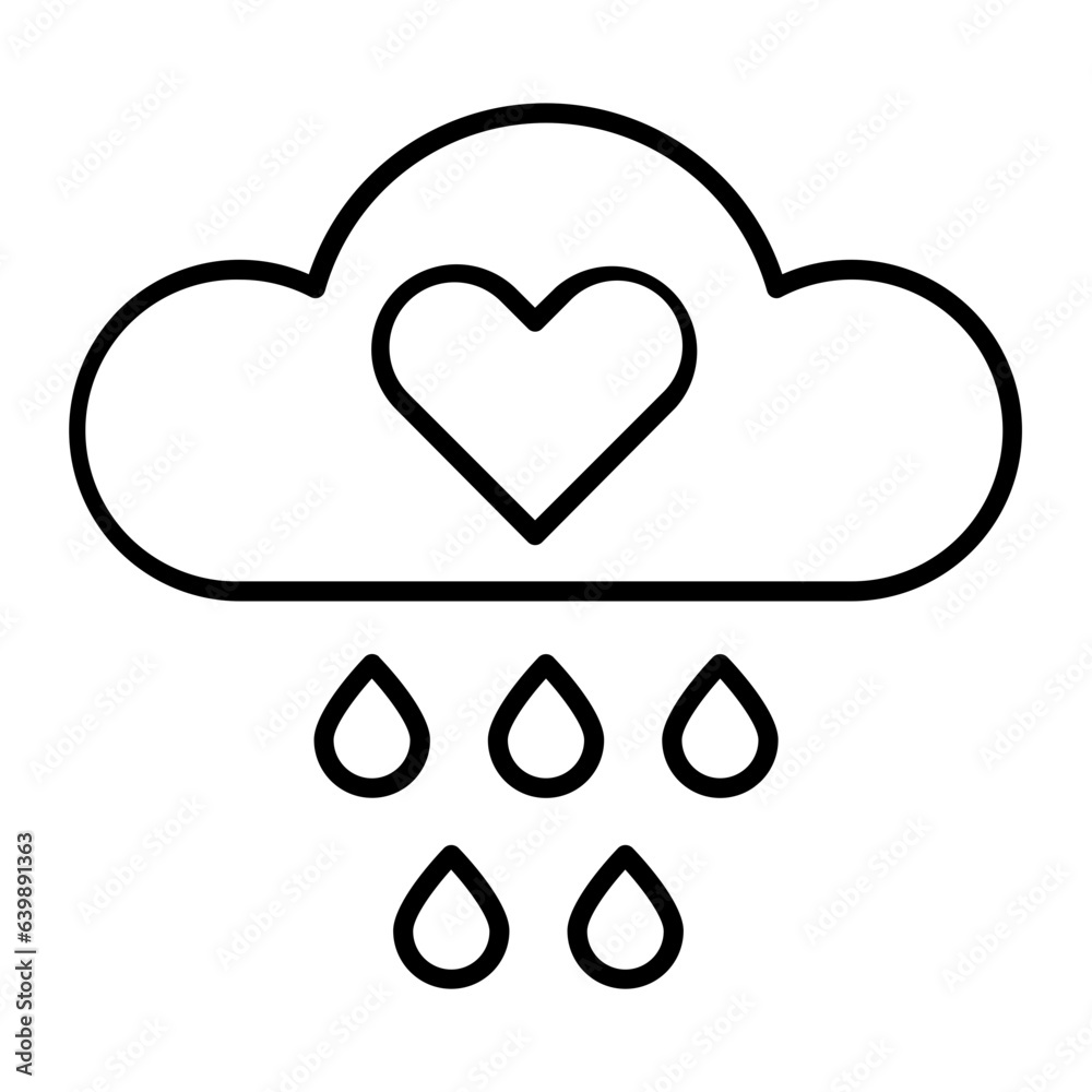 Love Rain Outline Icon Love Rain Outline Icon