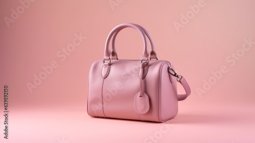 pink modern fashion bag on pink background copy space 