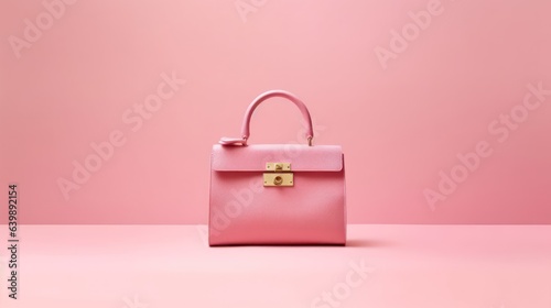 pink modern fashion bag on pink background copy space 