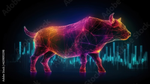 Bull illustration art for bullish stock market forex trading  © kimly