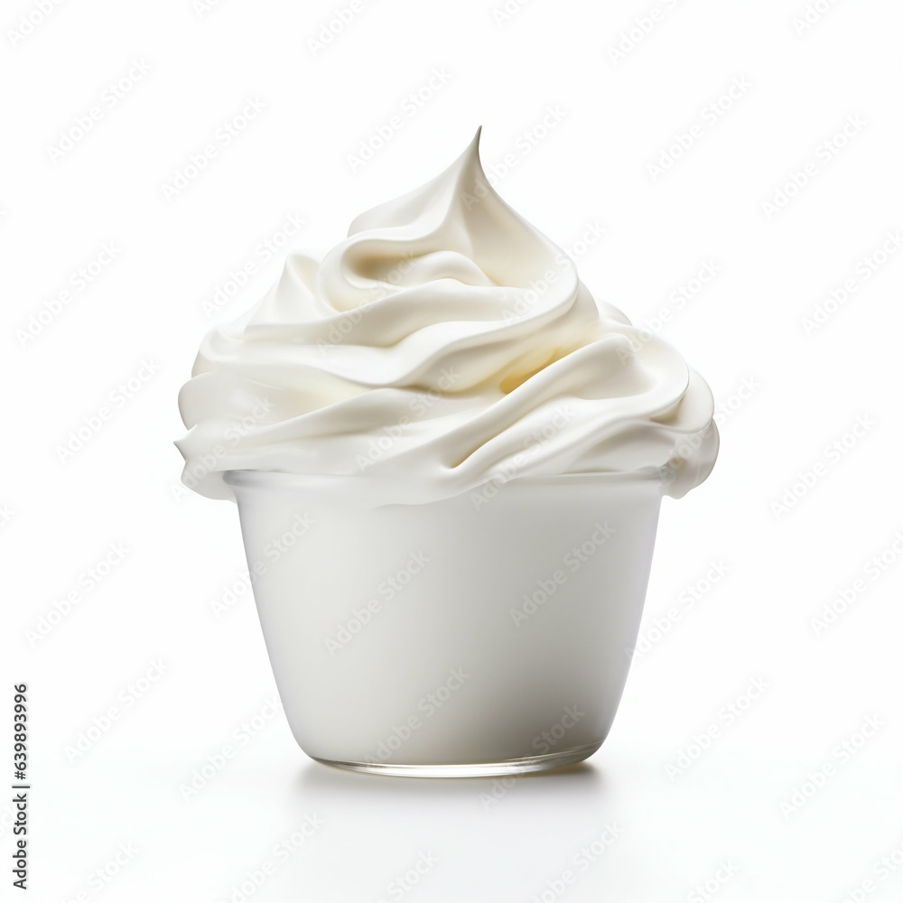 Fluffy Whipped Cream Ready for Toppings. Generative ai Fluffy Whipped Cream Ready for Toppings. Generative ai