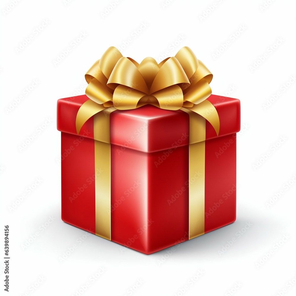 Obraz premium Elegant Gift Box Tied with Vibrant Red Ribbon. Generative ai