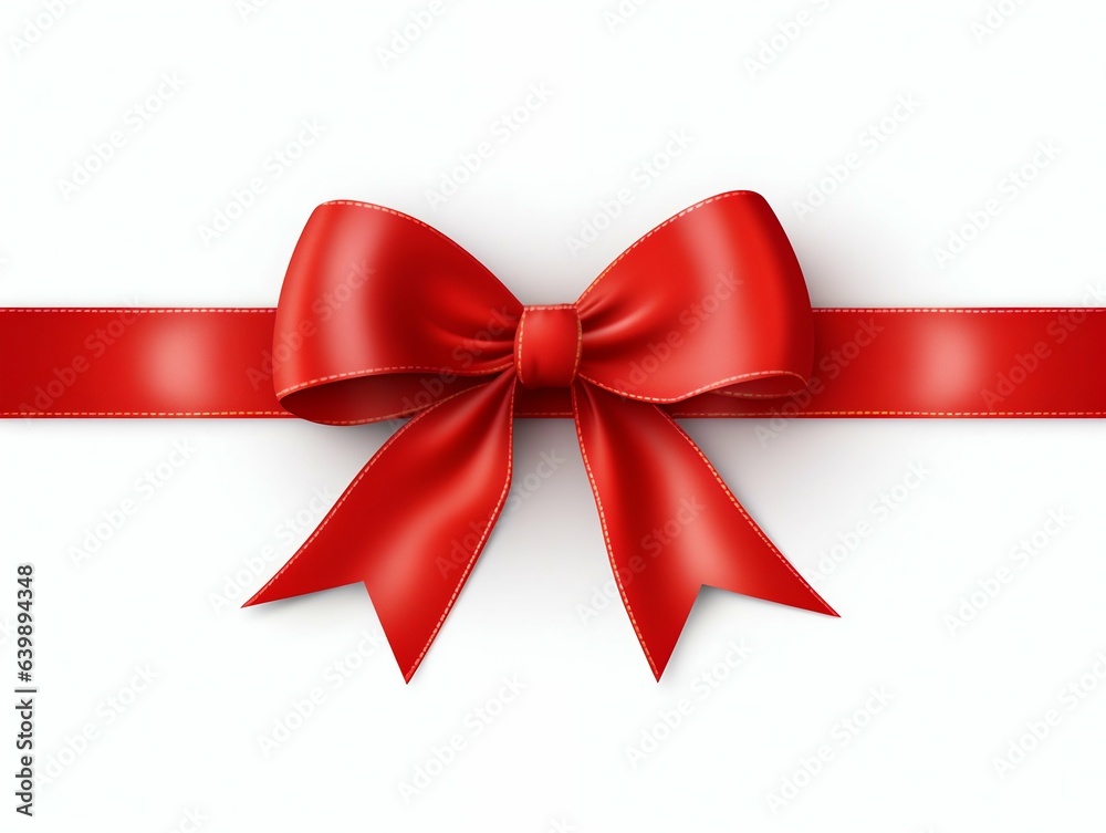 Elegant Red Ribbon Tied into a Perfect Bow. Generative ai Elegant Red Ribbon Tied into a Perfect Bow. Generative ai