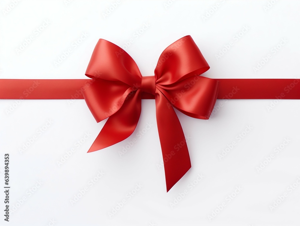 Elegant Red Ribbon Tied into a Perfect Bow. Generative ai Elegant Red Ribbon Tied into a Perfect Bow. Generative ai