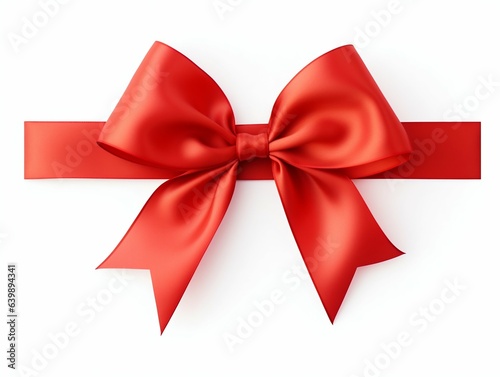 Elegant Red Ribbon Tied into a Perfect Bow. Generative ai
