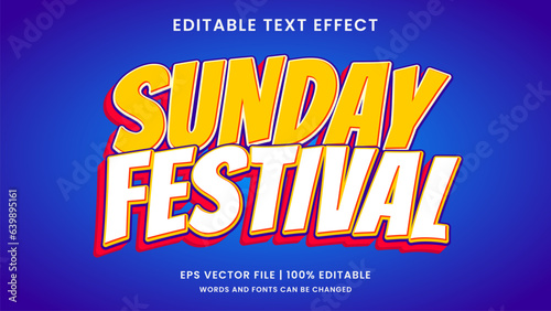Sunday festival text effect