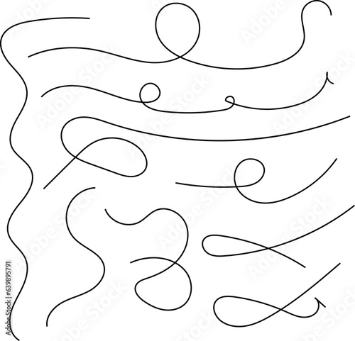 Hand drawn dotted curved line shape. Curved line - vector illustration isolated on white background.