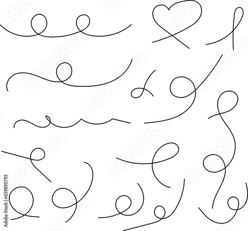 Hand drawn dotted curved line shape. Curved line - vector illustration isolated on white background.