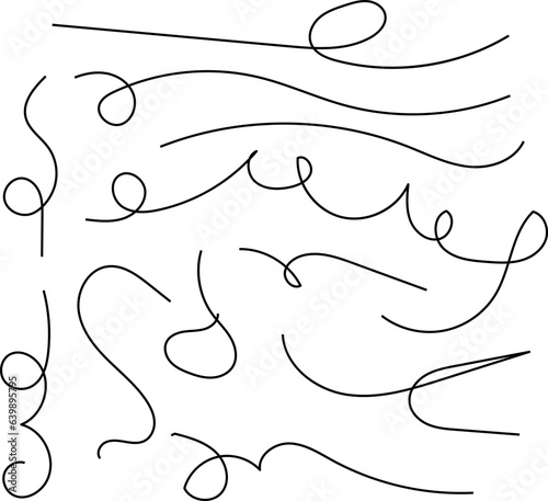 Hand drawn dotted curved line shape. Curved line - vector illustration isolated on white background.
