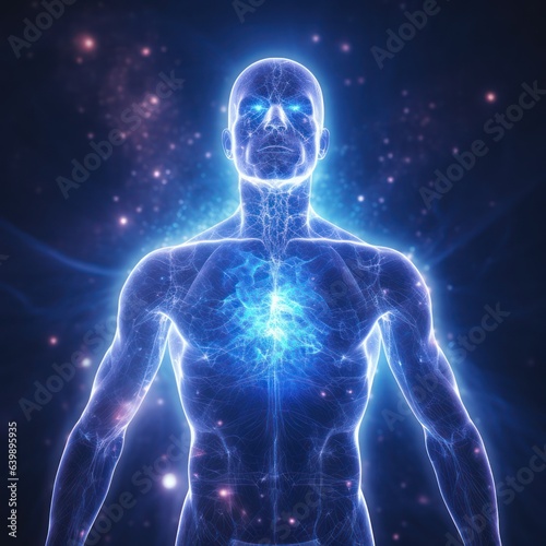 anatomy blue light modern abstract technology 