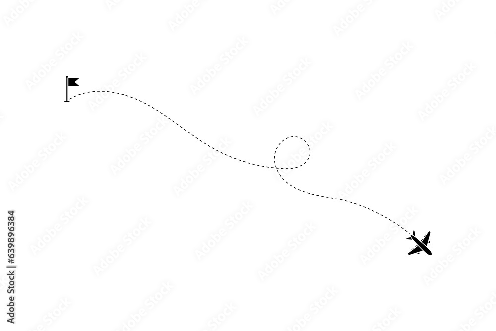 Route icon - two points with dotted path and location pin. Route location icon two pin sign and dotted line.