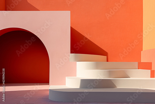 Abstract podium colorful space.