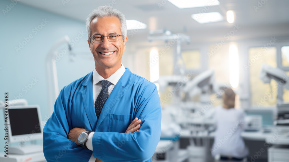 Portrait of a doctor in the background of his office Portrait of a doctor in the background of his office