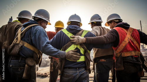 Group of construction workers in uniform