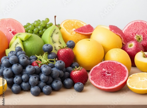 Assortment of fresh fruits  day light photography 