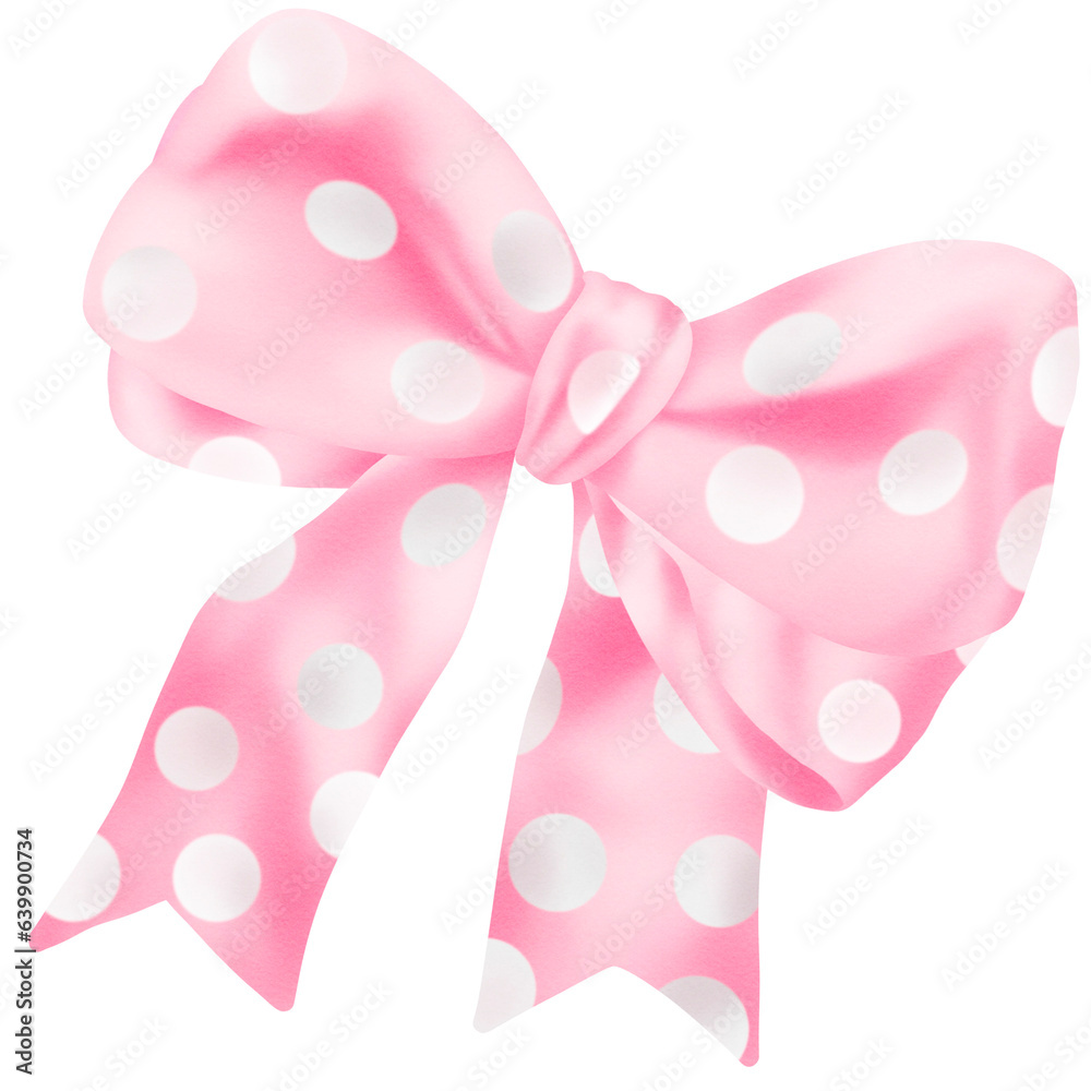 Pink bow with dot