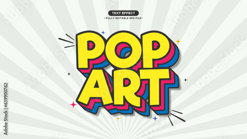 Pop art vector text effect with colorful style fully editable font and text