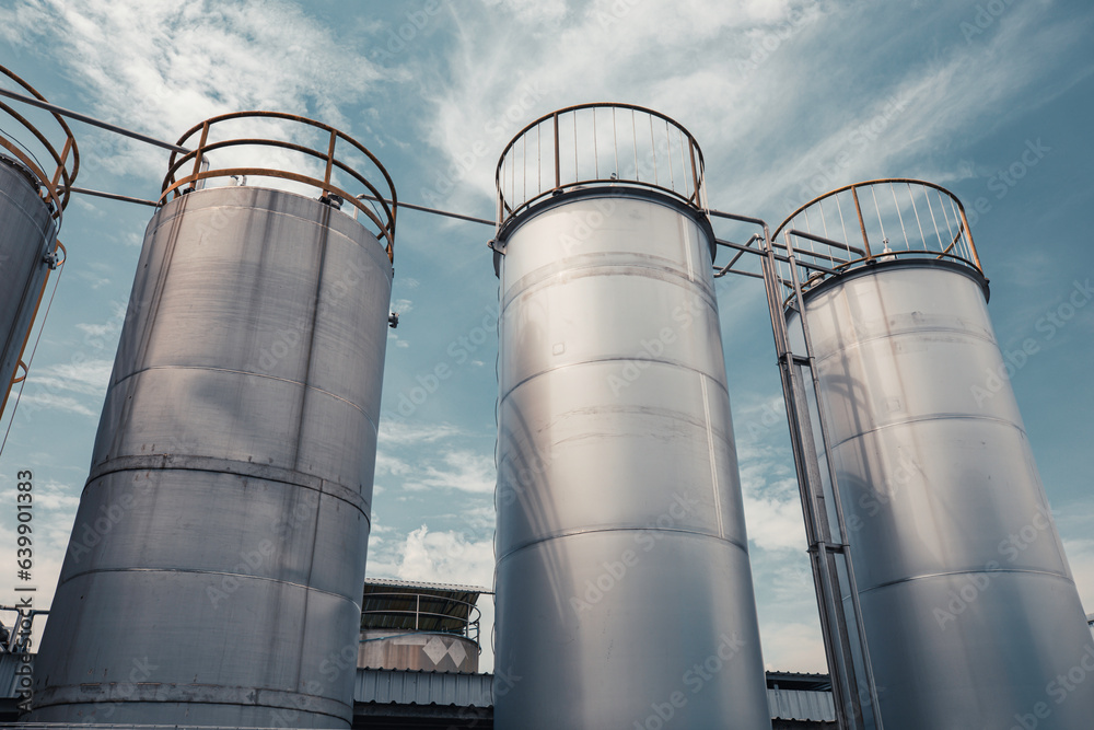 Stainless vertical chemical row tanks with pressure meter in equipment tank chemical cellar at with stainless steel Stainless vertical chemical row tanks with pressure meter in equipment tank chemical cellar at with stainless steel