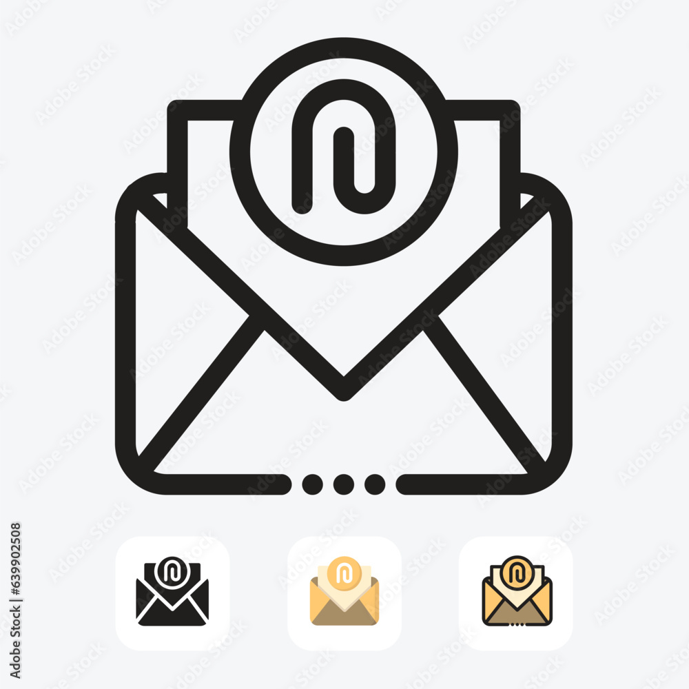 Efficient Business Communication. Email Attachments Made Easy with Vector Icons. Illustrations for Sending, Receiving, and Managing Important Documents and Files. Ready to use for web, app and print.