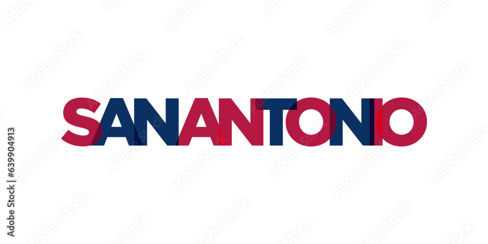 San Antonio, Texas, USA typography slogan design. America logo with graphic city lettering for print and web.