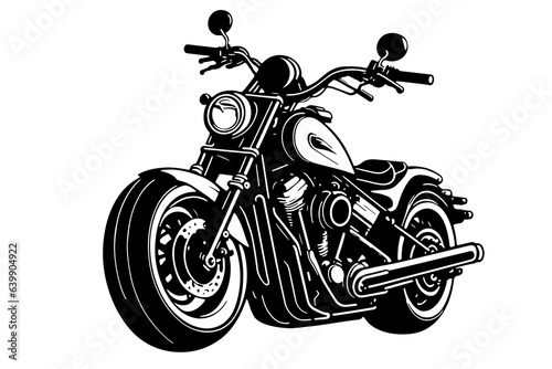 Classic motorcycle vector illustration. Motor bike for logo, biker club emblem, sticker, t shirt design print.