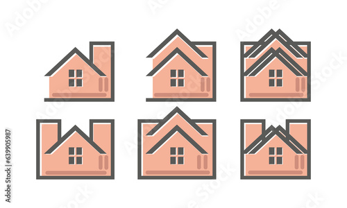 Vector set of Real estate icon design. Collection of construction business logo vector template