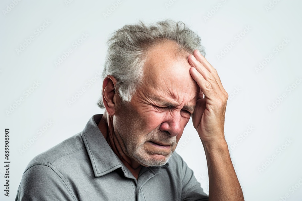 An elderly man with a pained expression, remorseful elderly man, depressed elderly man, sad and distressed elderly man, elderly man with a headache An elderly man with a pained expression, remorseful elderly man, depressed elderly man, sad and distressed elderly man, elderly man with a headache