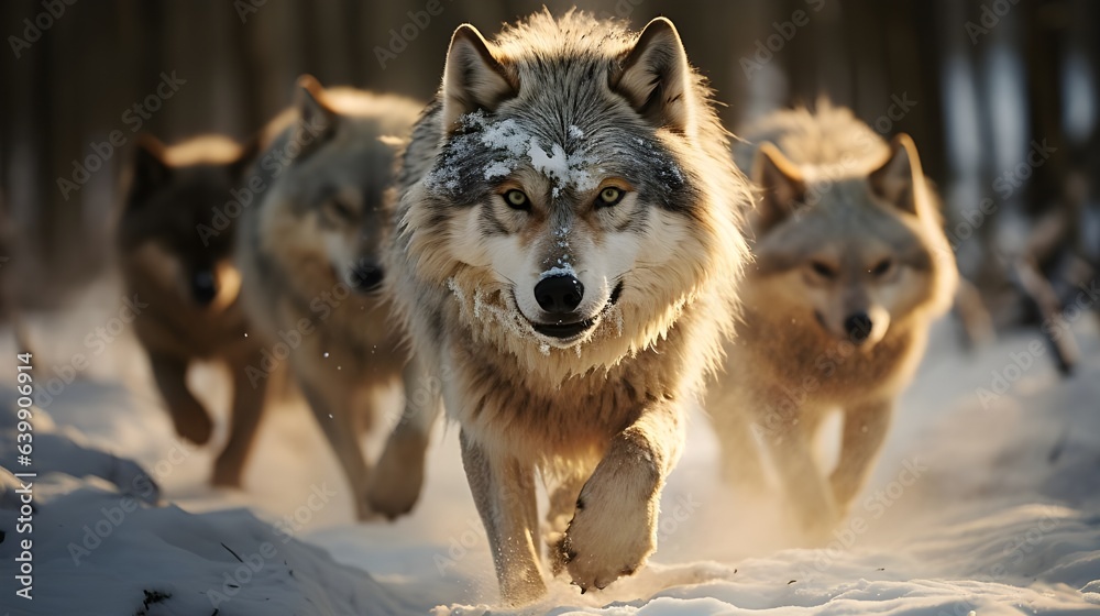 wolf in snow wolf in snow