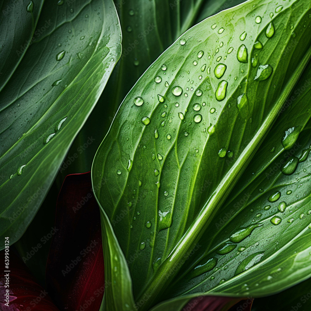Wet Green leaf close-up for background. Greenery photo concept Wet Green leaf close-up for background. Greenery photo concept