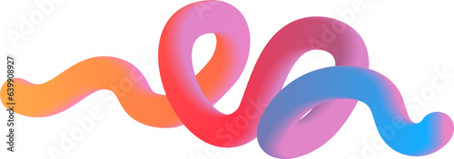 Abstract color gradient tube shape