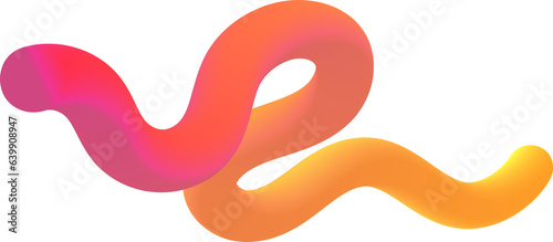 Abstract color gradient tube shape