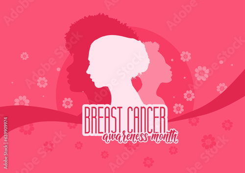 Breast cancer awareness month. Banner, poster - vector illustrtion