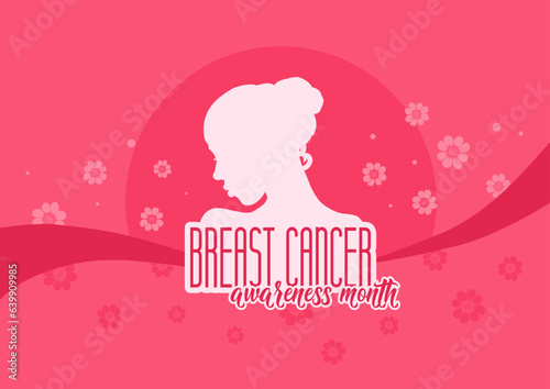 Breast cancer awareness month. Banner, poster - vector illustrtion