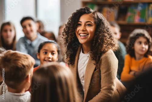 Dynamic teacher educating diverse elementary class 