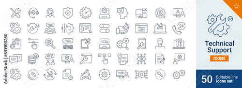 Technical icons Pixel perfect. Setup, repeart, business, ....