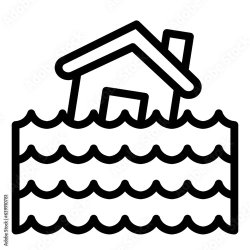 Flood outline line icon