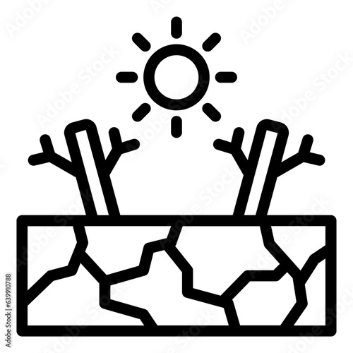 Drought outline line icon