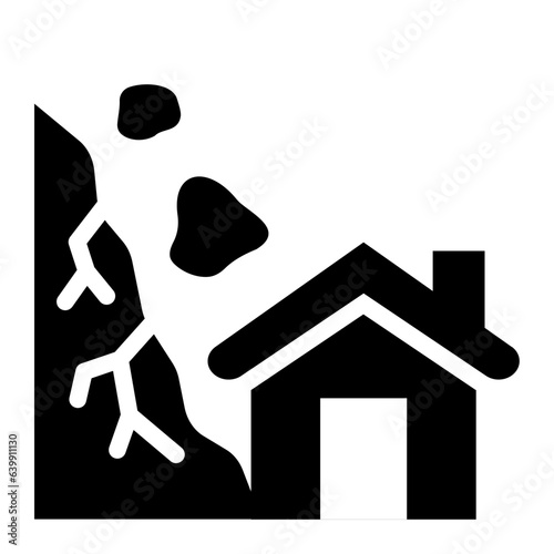 Landslide outline line icon