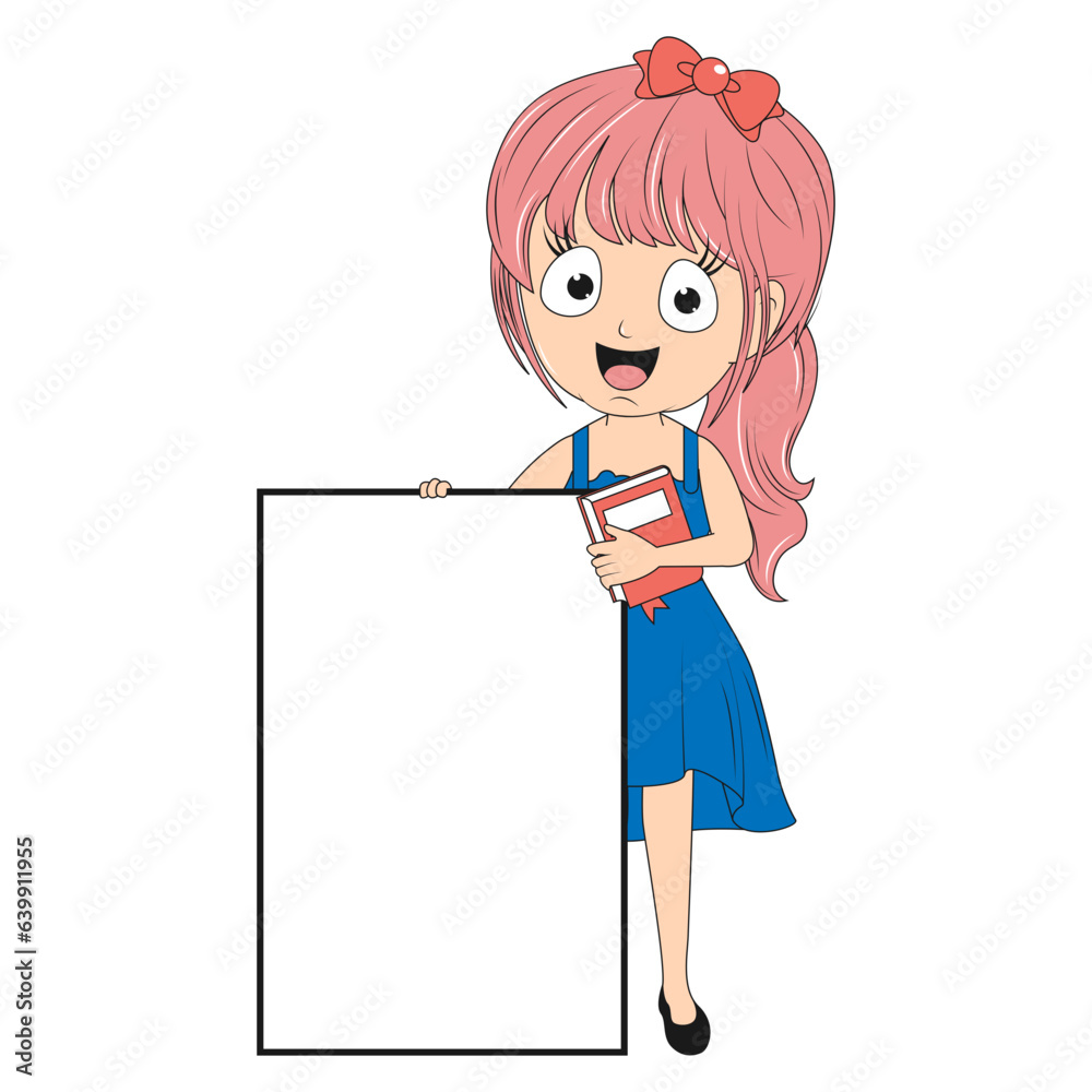 cute girl cartoon illustration