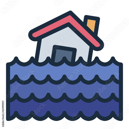 Flood filled line icon