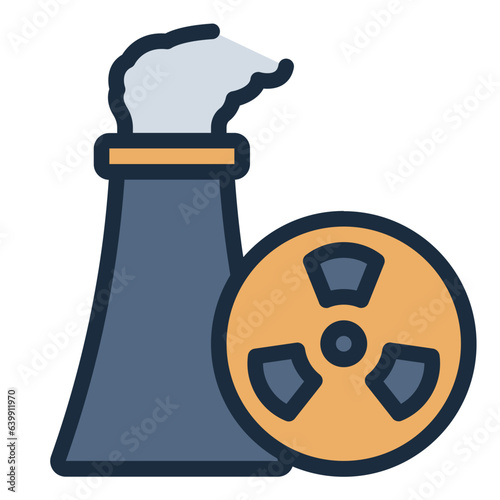 Nuclear Radiation filled line icon