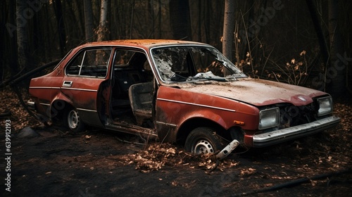 Crashed abandoned car © aigarsr